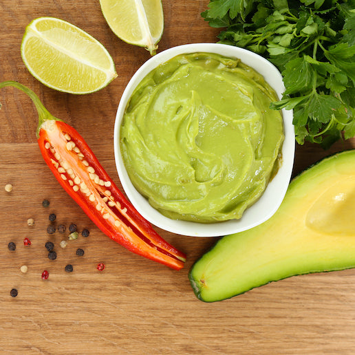 Recette de guacamole de protéine nutritionnelle nue
