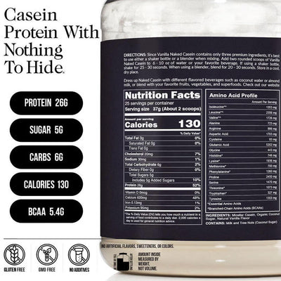 Vanilla Casein Protein Powder | Naked Vanilla Casein - 2LB