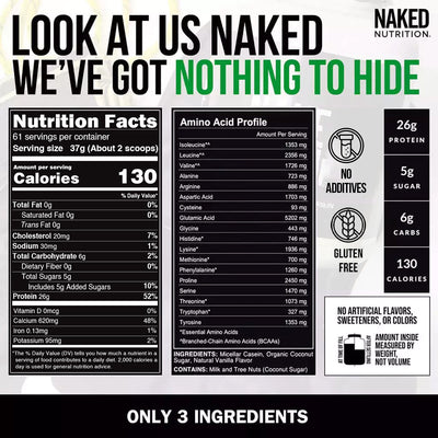 Vanilla Casein Protein Powder | Naked Vanilla Casein 5LB
