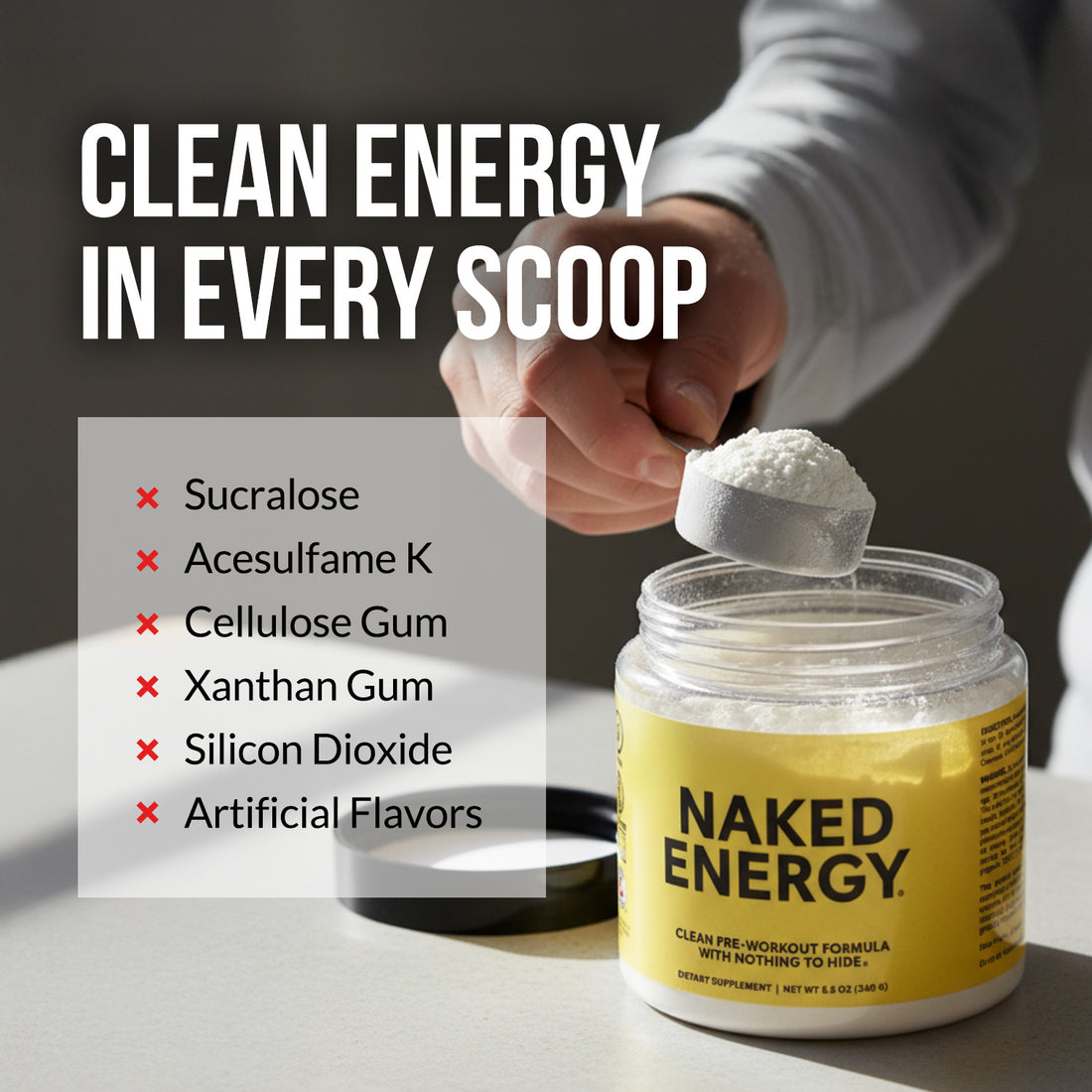 Natural Pre Workout Supplement | Naked Energy - 50 Servings