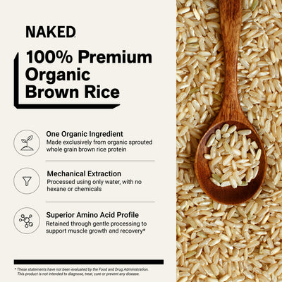 Organic Brown Rice Protein Powder 1lb | Naked Rice - 1lb