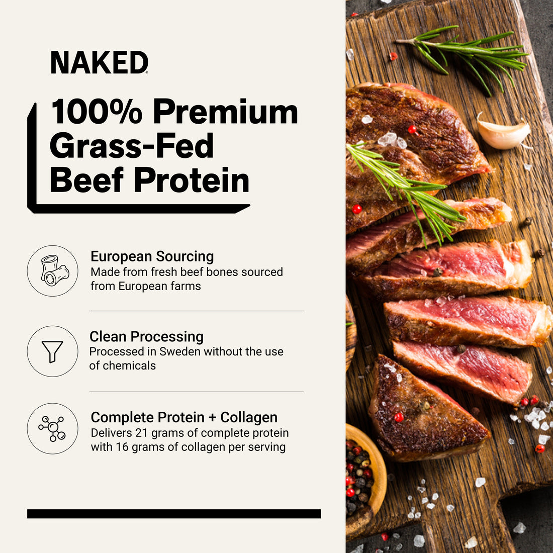 Beef Protein Powder | Naked Beef Protein - 1.1LB