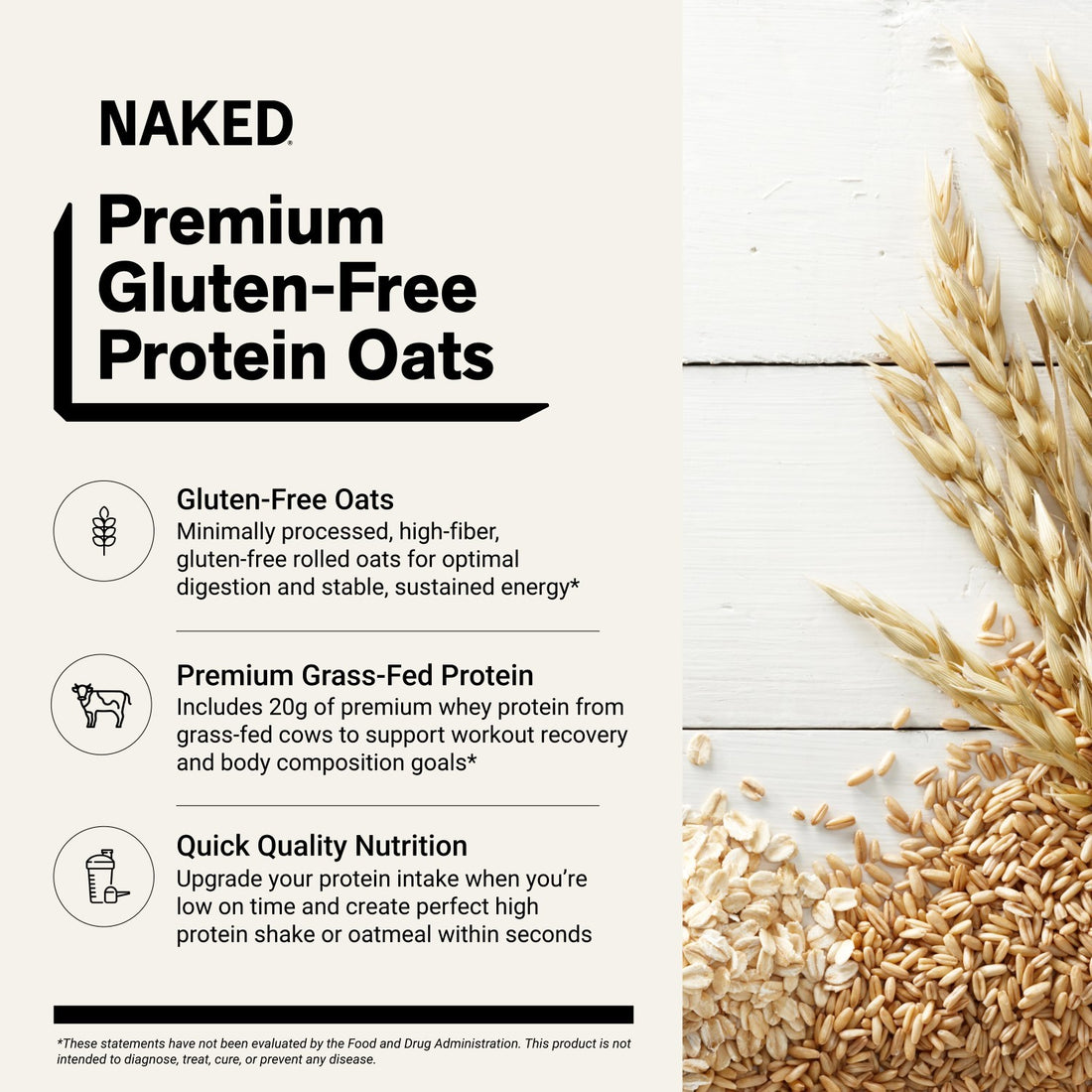 Avoine protéinée à la crème de fraise | Naked Oats