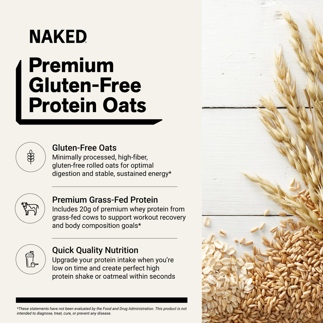 Avoine protéinée roulée à la cannelle | Naked Oats