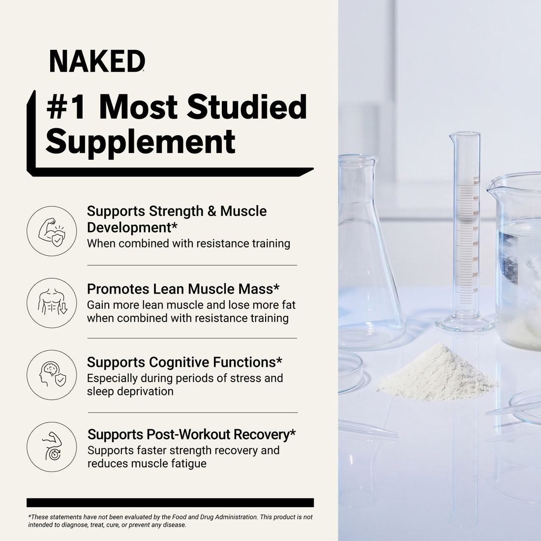 Strawberry Creatine Monohydrate Powder | Naked Creatine - 1.1LB