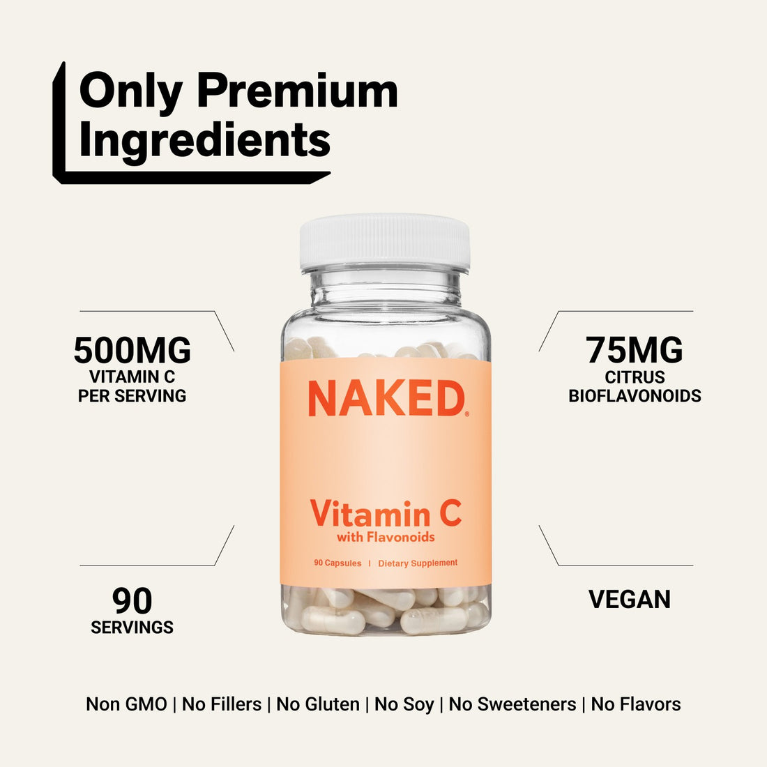 Supplément quotidien de vitamine C | Naked Vitamin C - 90 gélules [PROJET - PAS PRET]