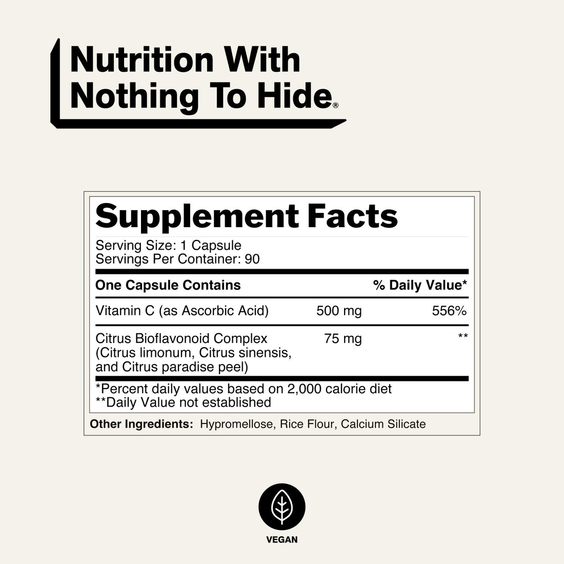 Supplément quotidien de vitamine C | Naked Vitamin C - 90 gélules [PROJET - PAS PRET]