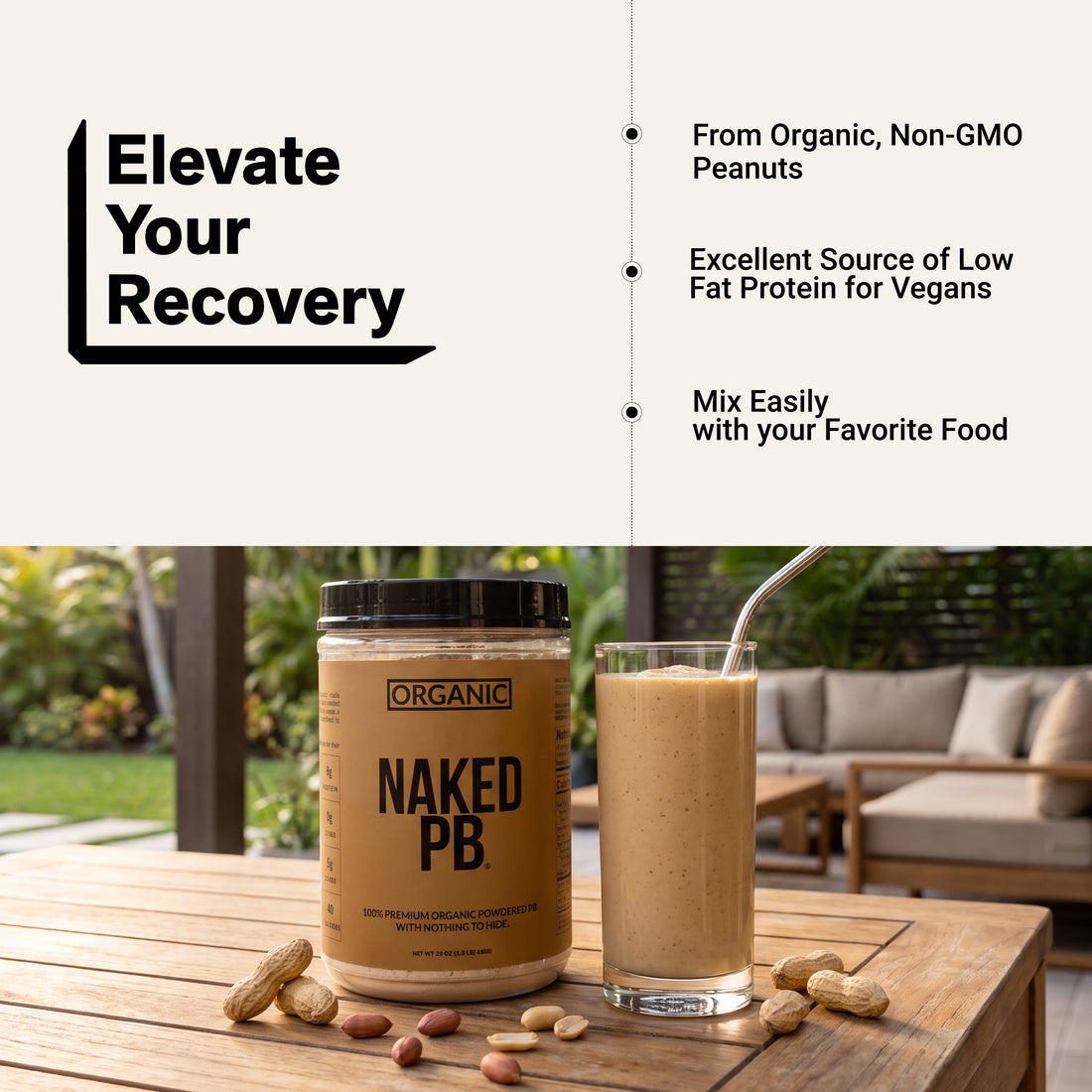 Organic Powdered Peanut Butter | Organic Naked PB - 1.5LB