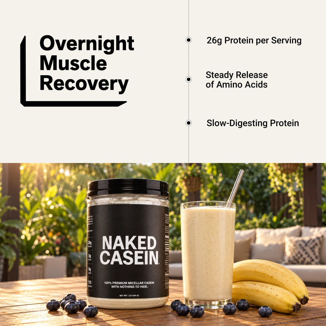 Micellar Casein Protein Powder | Naked Casein - 1lb