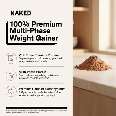 Chocolate Mass Gainer Protein Supplement | Naked Chocolate Mass - 8LB