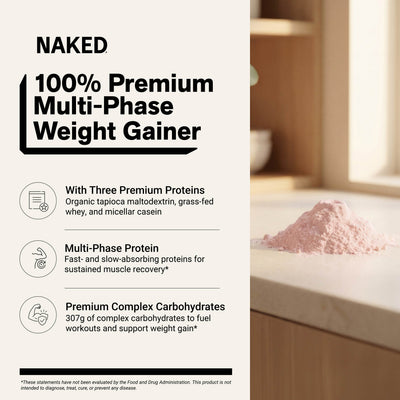 Strawberry Mass Gainer Protein Supplement | Naked Mass - 8LB