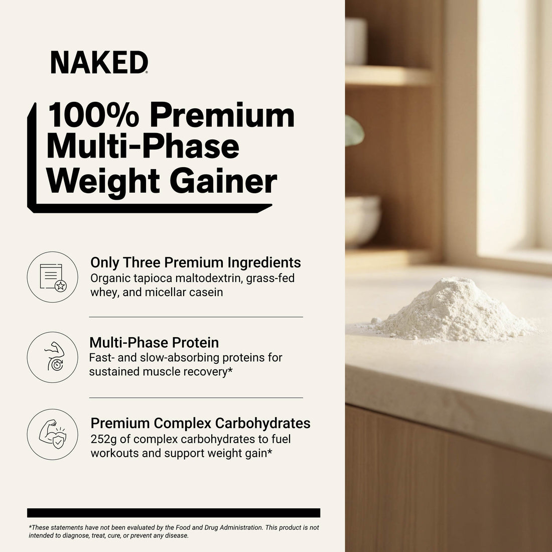 Mass Gainer Protein Supplement | Naked Mass - 8LB