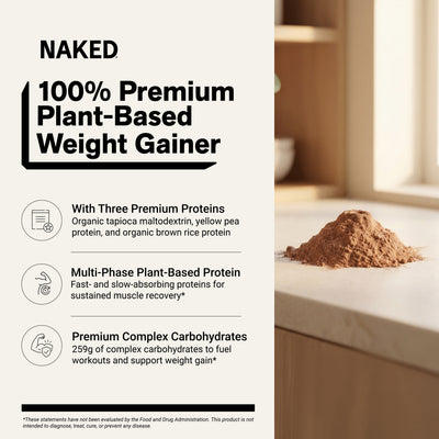 Supplément de gain de poids végétalien au double chocolat | Naked Vegan Mass - 8LB
