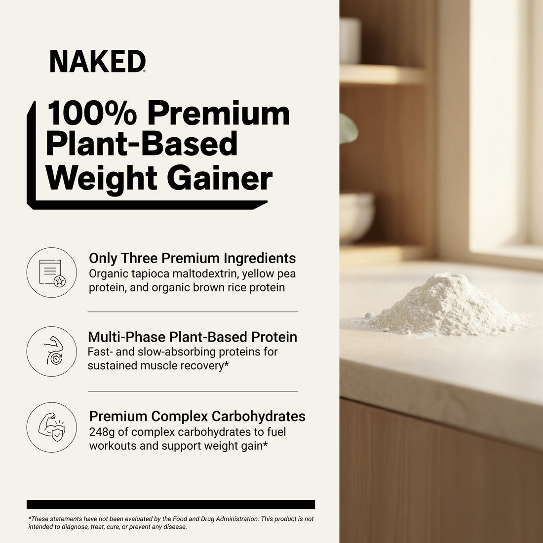 Vegan Mass Gainer Supplement | Naked Vegan Mass - 8LB