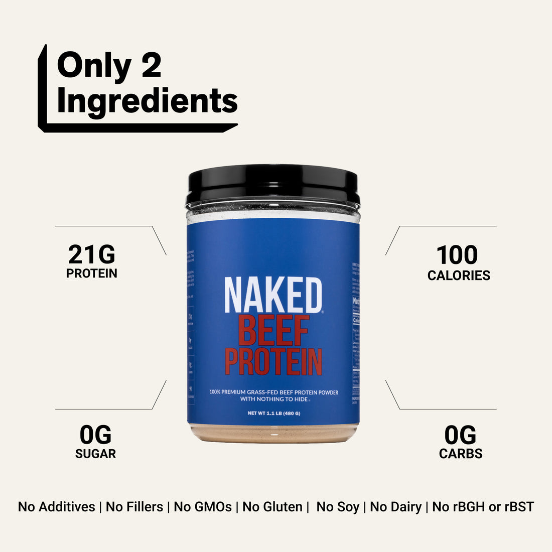 Beef Protein Powder | Naked Beef Protein - 1.1LB