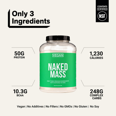 Vegan Mass Gainer Supplement | Naked Vegan Mass - 8LB