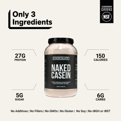 Chocolate Casein Protein Powder | Naked Chocolate Casein - 2LB