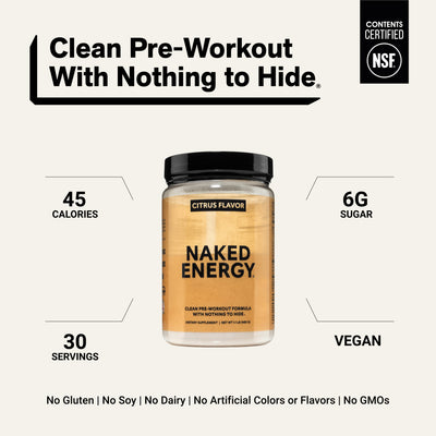 Citrus Pre Workout Supplement | Naked Energy - 30 portions