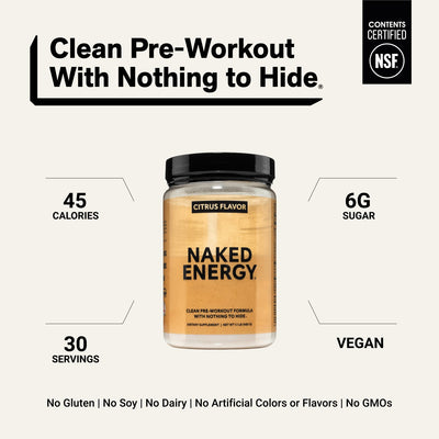 Citrus Pre Workout Supplement | Naked Energy - 30 Servings