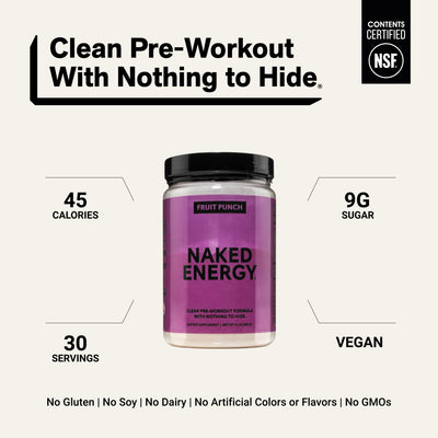 Fruit Punch Pre Workout Supplement | Naked Energy - 30 portions
