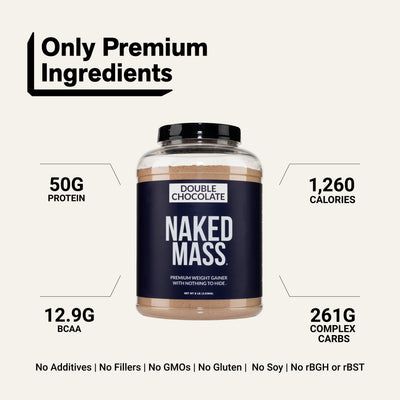 Double Chocolate Mass Gainer Protein Supplement | Naked Mass - 8LB