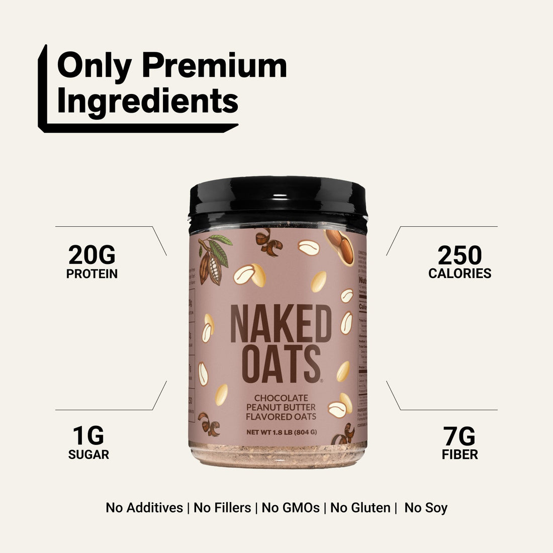 Avoine protéinée au beurre de cacahuètes et au chocolat | Naked Oats