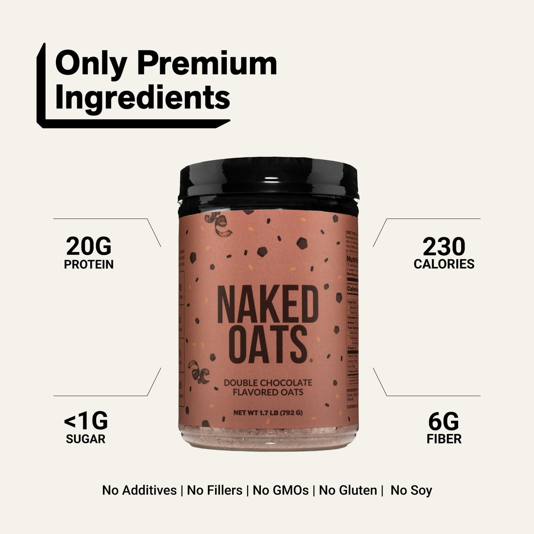 Avoine protéinée au double chocolat | Naked Oats
