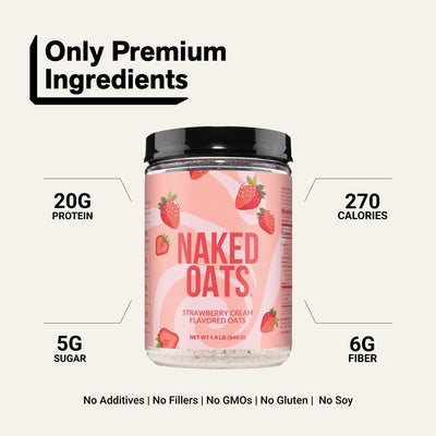 Avoine protéinée à la crème de fraise | Naked Oats