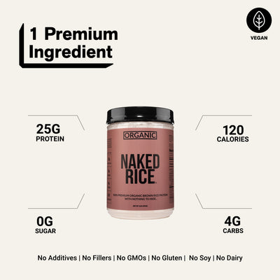Organic Brown Rice Protein Powder 1lb | Naked Rice - 1lb