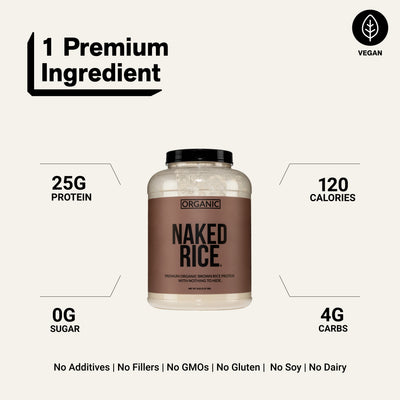 Protéines de riz brun biologique en poudre | Naked Rice - 5lb