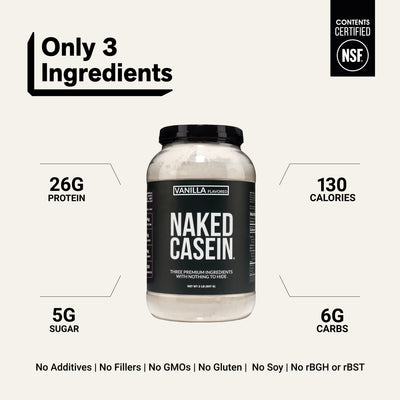 Vanilla Casein Protein Powder | Naked Vanilla Casein - 2LB