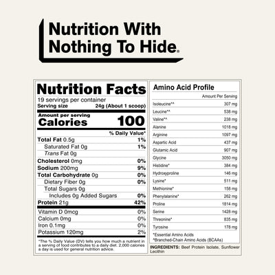 Beef Protein Powder | Naked Beef Protein - 1.1LB