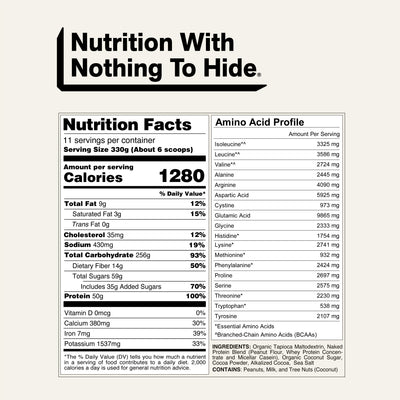 Chocolate Peanut Butter Mass Gainer Protein Supplement | Naked Mass - 8LB