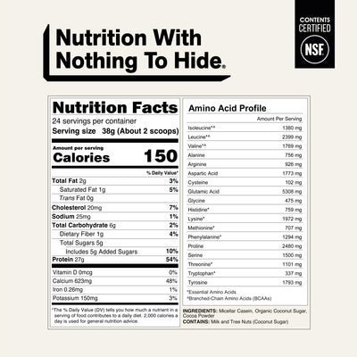 Chocolate Casein Protein Powder | Naked Chocolate Casein - 2LB