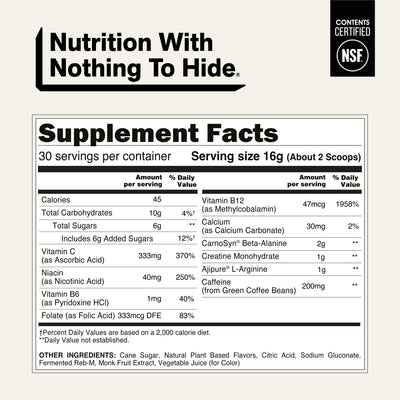 Citrus Pre Workout Supplement | Naked Energy - 30 portions