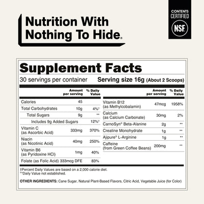 Fruit Punch Pre Workout Supplement | Naked Energy - 30 portions