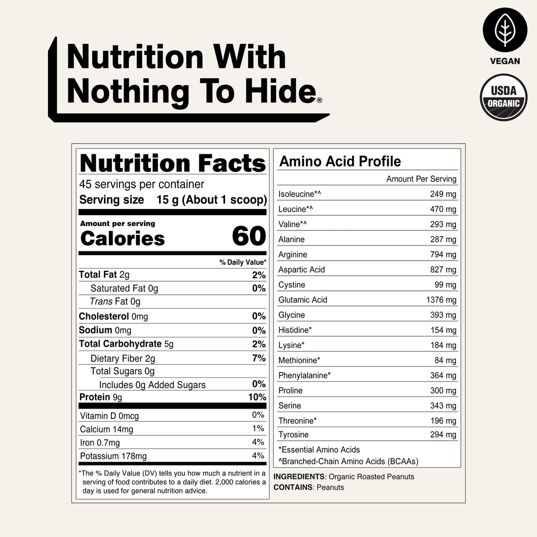 Organic Powdered Peanut Butter | Organic Naked PB - 1.5LB