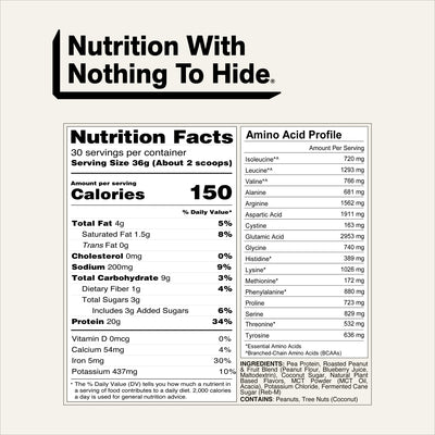 PB Blueberry Vegan Protein | Naked Shake - 30 Servings