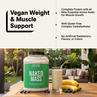 Vegan Mass Gainer Supplement | Naked Vegan Mass - 8LB