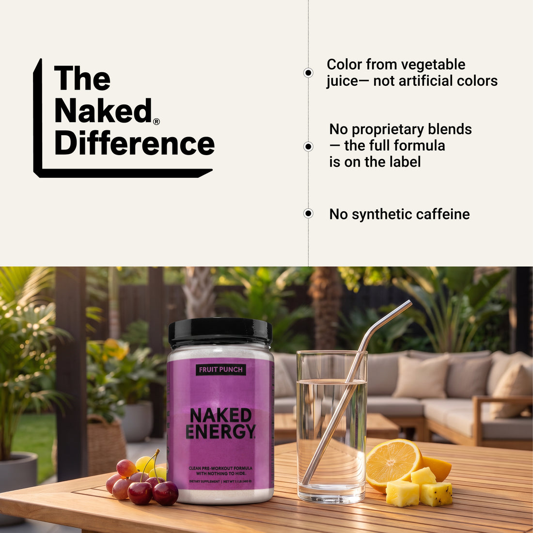 Fruit Punch Pre Workout Supplement | Naked Energy - 30 portions