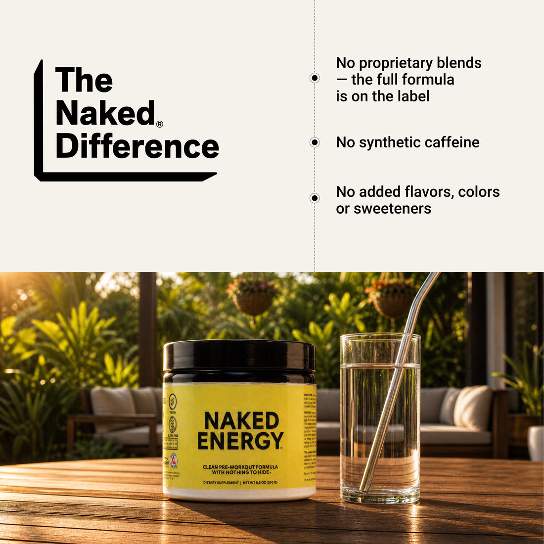 Supplément de pré-entraînement | Naked Energy - 50 portions
