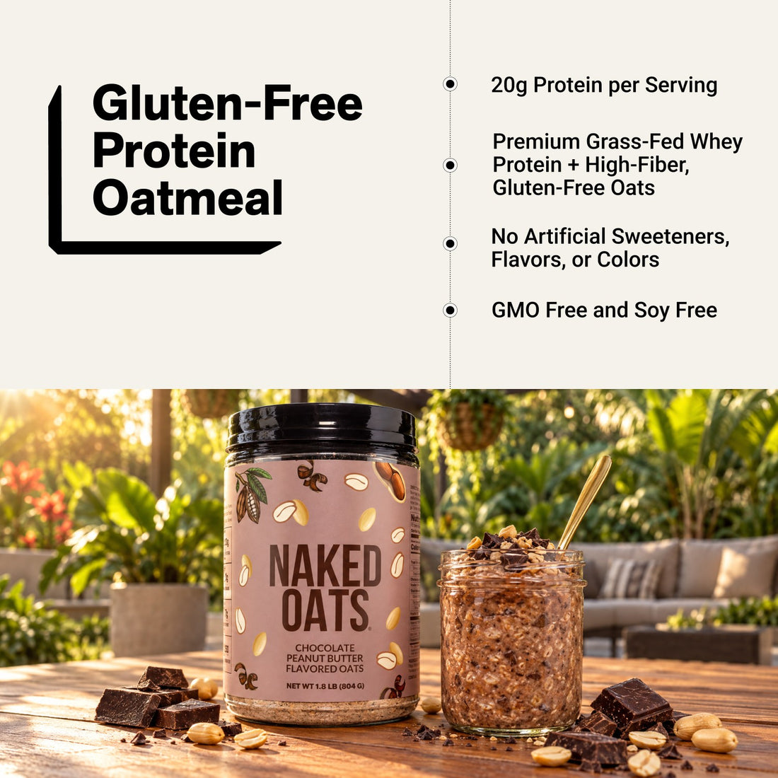 Avoine protéinée au beurre de cacahuètes et au chocolat | Naked Oats