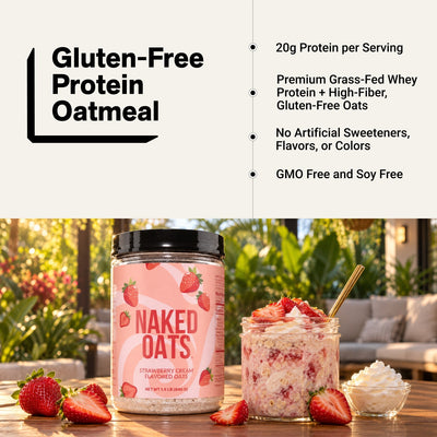 Avoine protéinée à la crème de fraise | Naked Oats