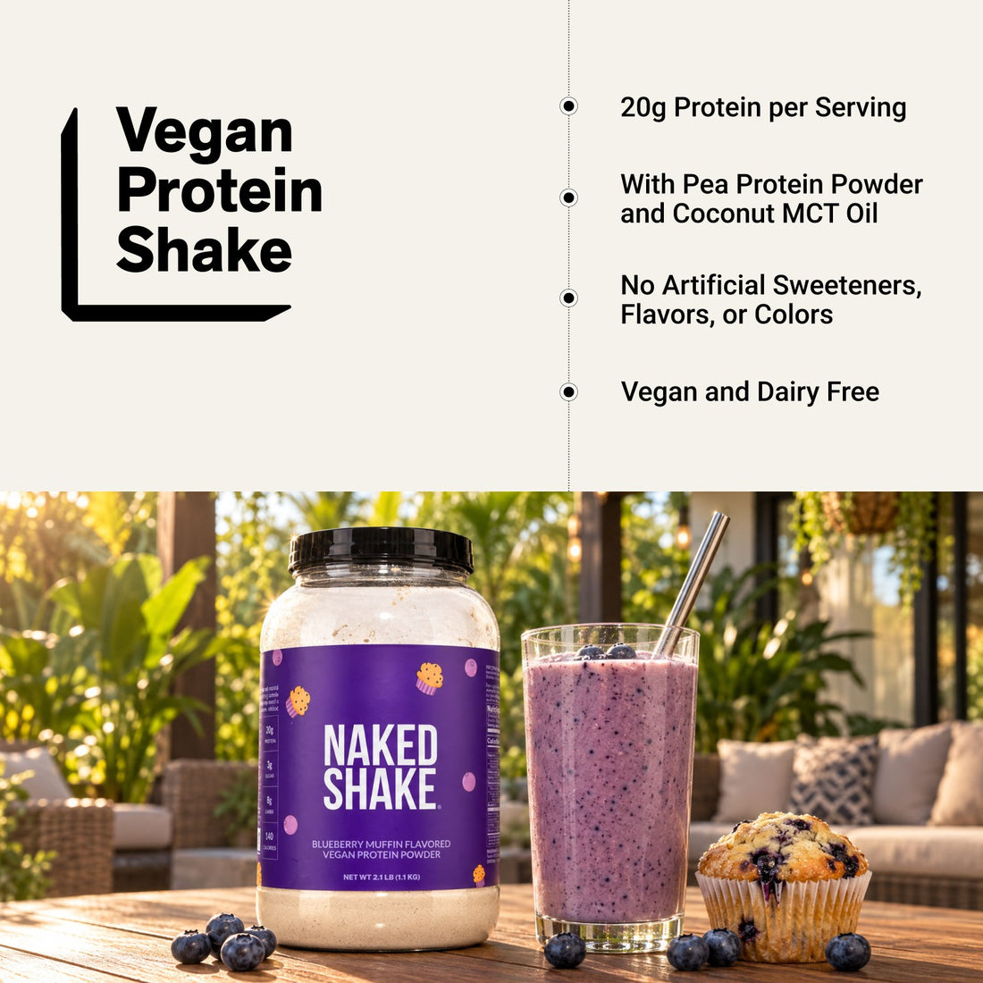 Blueberry Muffin Protein Shake | Naked Shake - 30 Servings
