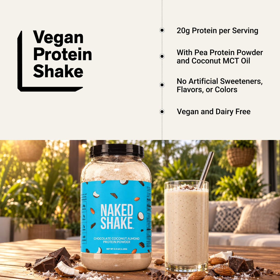Chocolate Coconut Almond Protein Shake | Naked Shake - 30 Portions