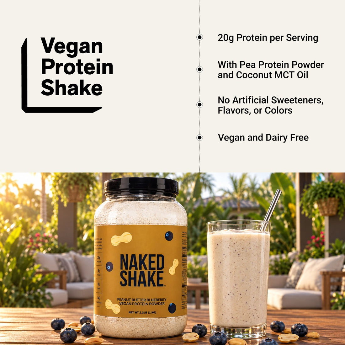 PB Blueberry Vegan Protein | Naked Shake - 30 Servings