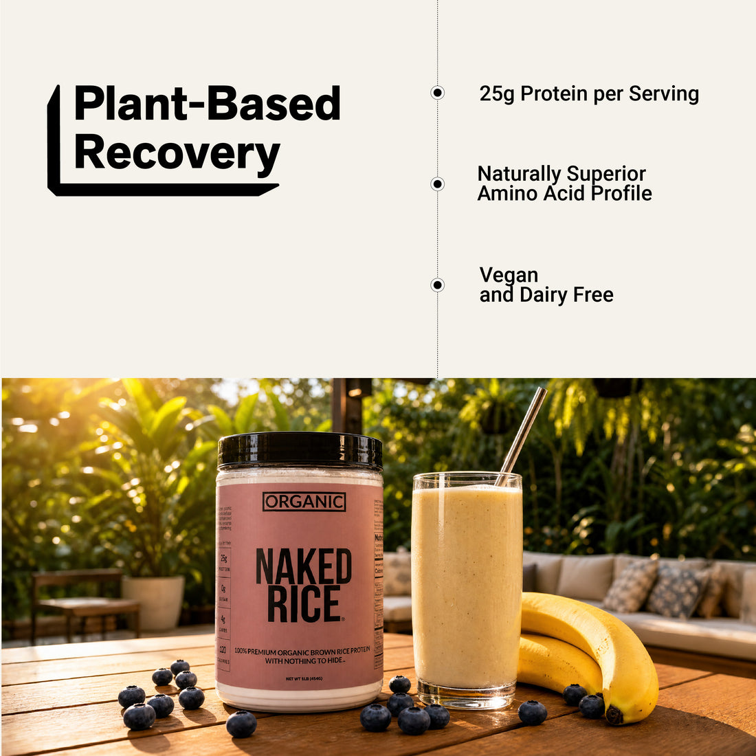 Organic Brown Rice Protein Powder 1lb | Naked Rice - 1lb