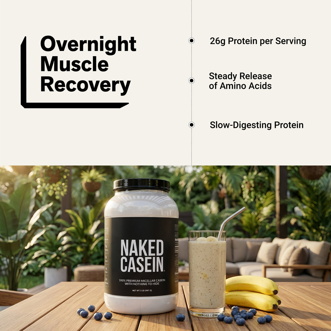 Micellar Casein Protein Powder | Naked Casein - 2LB