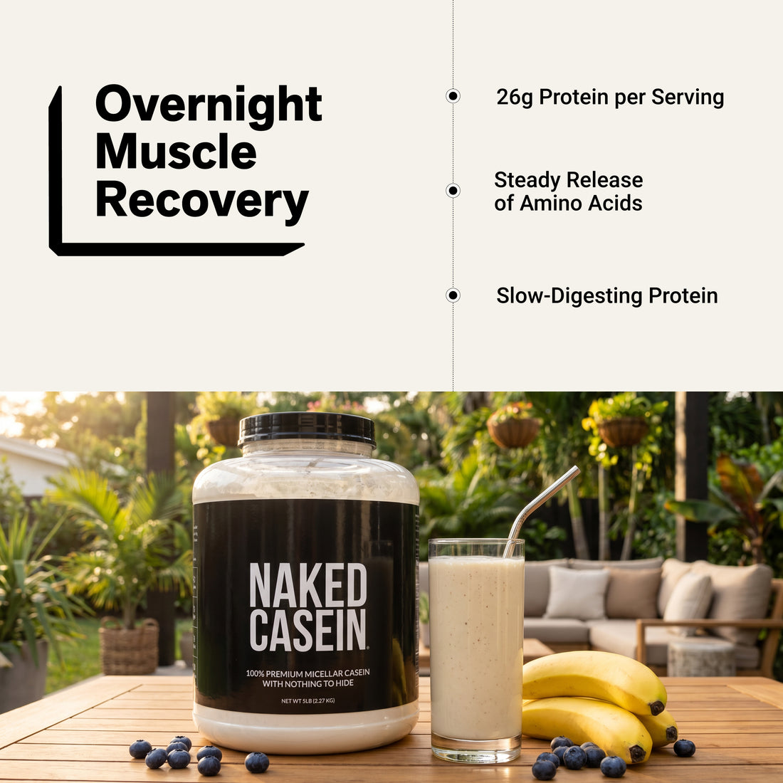 Micellar Casein Protein Powder | Naked Casein - 5lb