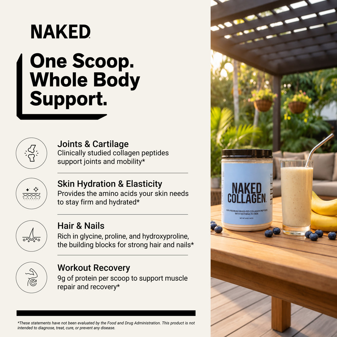 Collagen Peptides Protein Powder | Naked Collagen - 20 oz